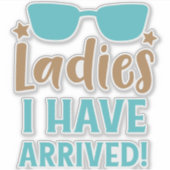 Sticker Dames Je Suis Arrivée, Lunettes De Soleil, Étoiles (Devant)