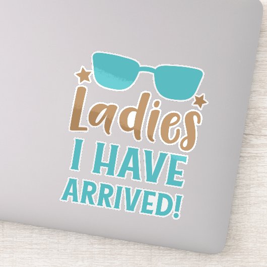 Sticker Dames Je Suis Arrivée, Lunettes De Soleil, Étoiles (Détail)