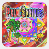 Sticker d'amis tropicaux Palm Springs (Devant)