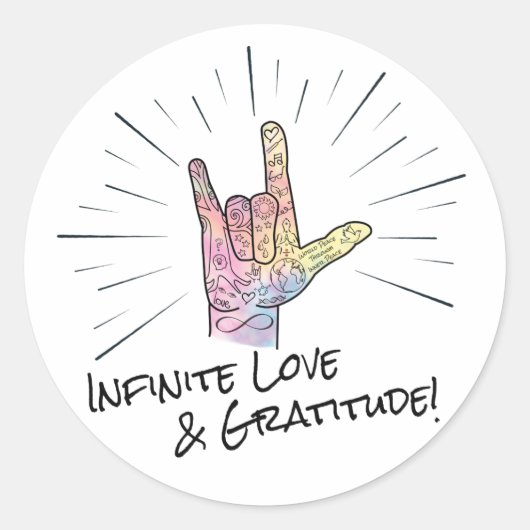 Sticker d'amour et de gratitude infini (Devant)