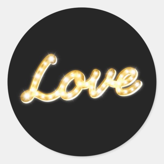 Sticker d'amour Marquee Lights - noir (Devant)