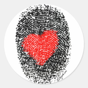Sticker d'amour pour empreinte digitale cardiaque
