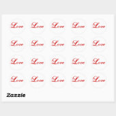 Sticker d'amour pour enveloppe Sceau rouge et blan (Feuille)