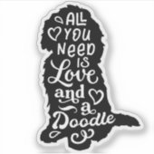 Sticker d'amour pour le labradoodle Goldendoodle m (Devant)