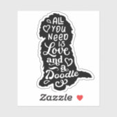 Sticker d'amour pour le labradoodle Goldendoodle m (Feuille)