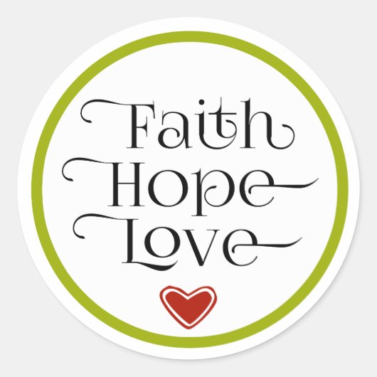 Sticker d'amour Red Heart Faith Hope (Devant)