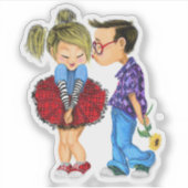 Sticker d'amour romantique couple - Baiser (Devant)