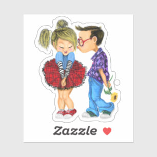 Sticker d'amour romantique couple - Baiser