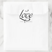 Sticker d'amour typographique noir et blanc (Sac)