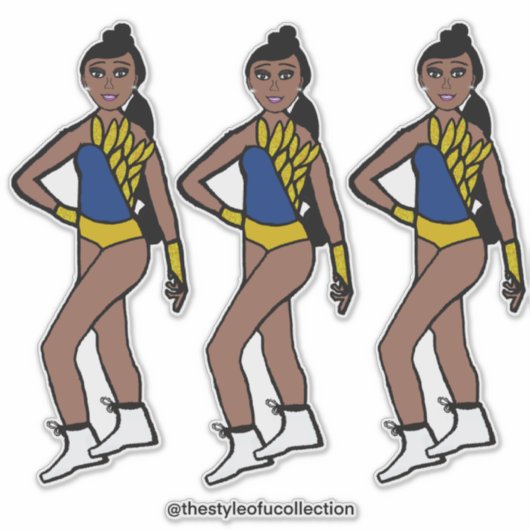 Sticker Dancer Blue Gold #1 (Devant)