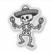 Sticker Dancing Mexican Skeleton (Devant)