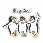 Sticker Dancing Penguins Vinyl Custom-Cut (Devant)