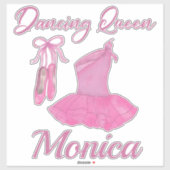 Sticker Dancing Queen Citation rose mignonne Ballerina Rob (Feuille)