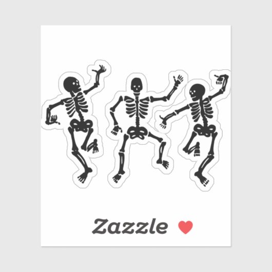 Sticker Dancing Skeletons design (Feuille)