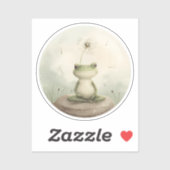 Sticker Dandelion de méditation de grenouille (Feuille)