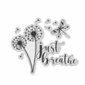 Sticker Dandelion Dragonfly Just Breathe (Devant)