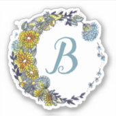 Sticker Dandelion Fleurs Lune Wreath of Wives Initial (Devant)