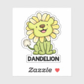 Sticker Dandelion Funny Lion Pun (Feuille)