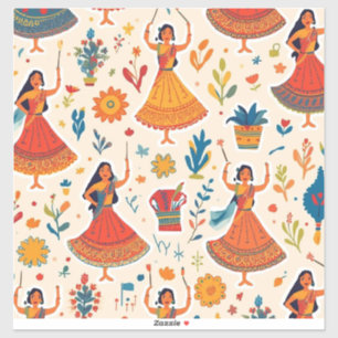 Sticker Dandiya Nights Motif sans mer - Festival indien