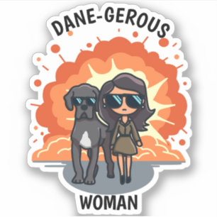 Sticker Dane Super drôle   Femme à germe dane
