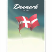 Sticker Danemark affiche de voyage "Pour skier" (Devant)