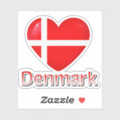 Sticker Danemark - Coeur du drapeau (Feuille)