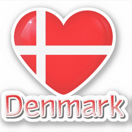 Sticker Danemark - Coeur du drapeau (Devant)