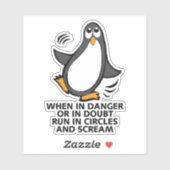 Sticker Danger ou Doute Drôle Coin Contour Coupe (Feuille)