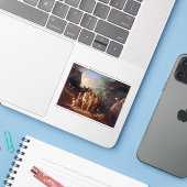 Sticker Daniel Boone escorte les colons (Ordinateur portable avec iPhone)