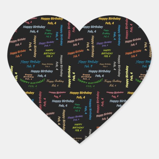 Sticker d'anniversaire, 4 février (Devant)