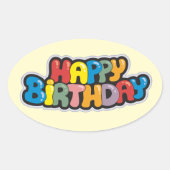 Sticker d'anniversaire avec texte coloré (Devant)