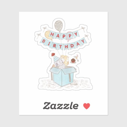 Sticker d'anniversaire béni (Feuille)