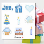 Sticker d'anniversaire bleu