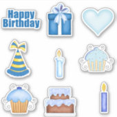 Sticker d'anniversaire bleu (Devant)