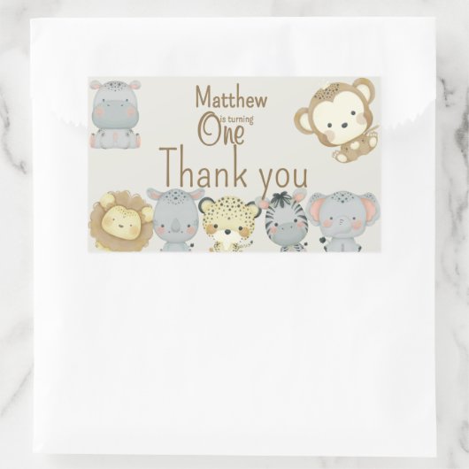 Sticker d'anniversaire Boho Safari (Sac)