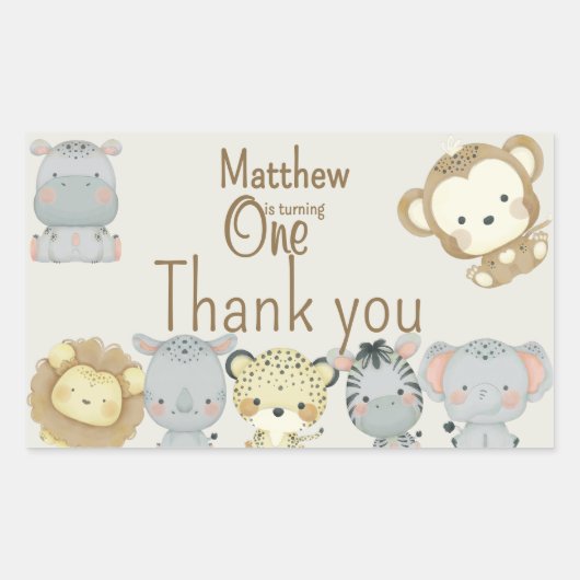 Sticker d'anniversaire Boho Safari (Devant)