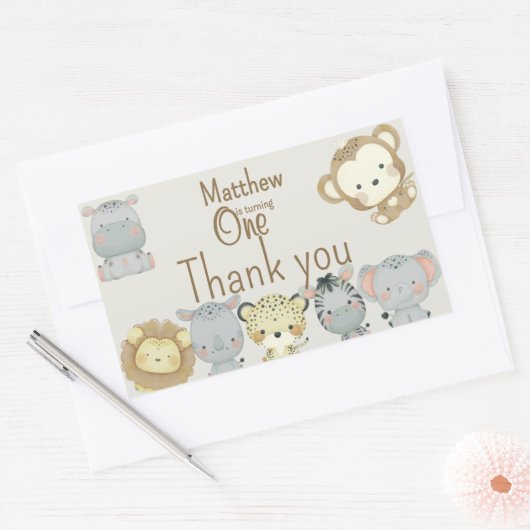 Sticker d'anniversaire Boho Safari (Enveloppe)