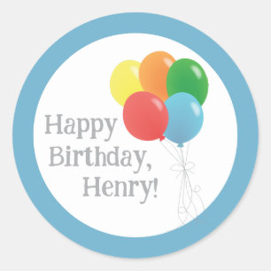 Sticker d'anniversaire de ballon pour Favor Tags,