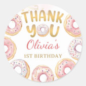 Sticker d'anniversaire de Donut rose or (Devant)