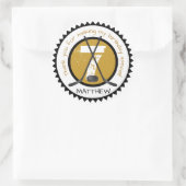 Sticker d'anniversaire de hockey noir et or (Sac)