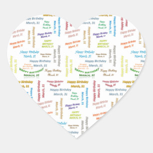 Sticker d'anniversaire du 31 mars