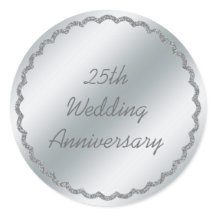Sticker d'anniversaire du Mariage d'huile d'argent