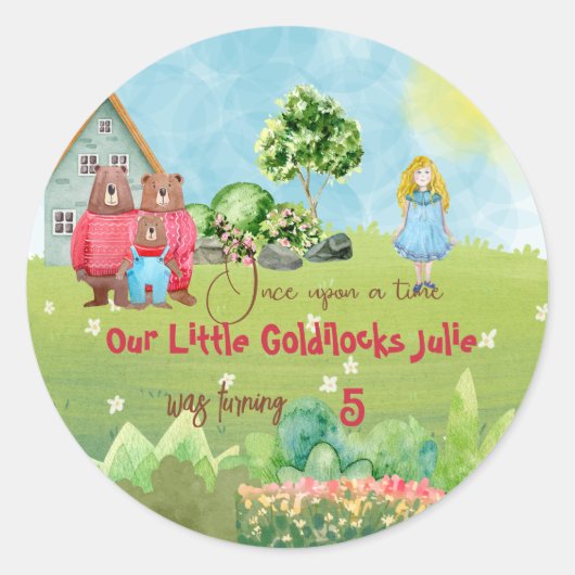 Sticker d'anniversaire Goldilocks (Devant)