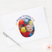 Sticker d'anniversaire personnalisé avec photo (Enveloppe)