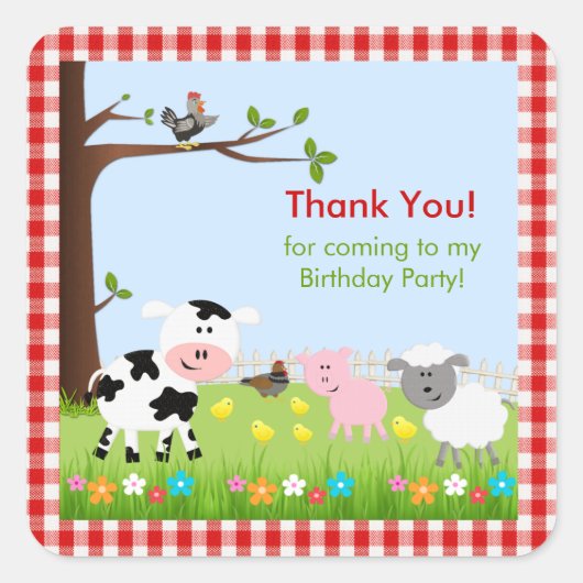 Sticker d'anniversaire pour animaux de ferme migno (Devant)