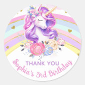 Sticker d'anniversaire Rainbow Magical Unicorn (Devant)