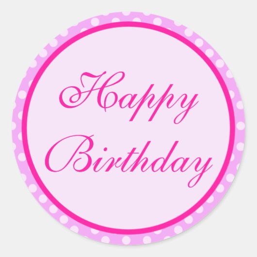 Sticker d'anniversaire rose Polka Dot (Devant)