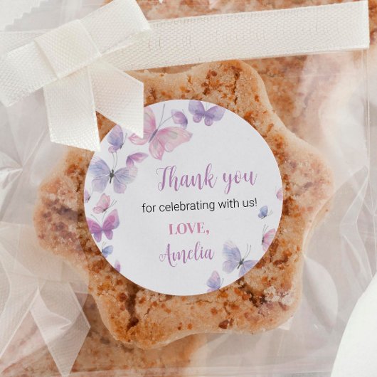 Sticker d'Anniversaire rose violet Étiquettes