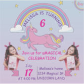 Sticker d'anniversaire Unicorne personnalisé pour  (Devant)