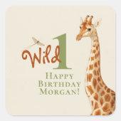 Sticker d'anniversaire Wild One Giraffe (Devant)